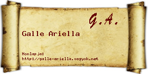 Galle Ariella névjegykártya